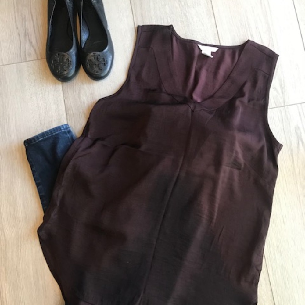 H&M V-neck Satin Sleeveless Blouse
